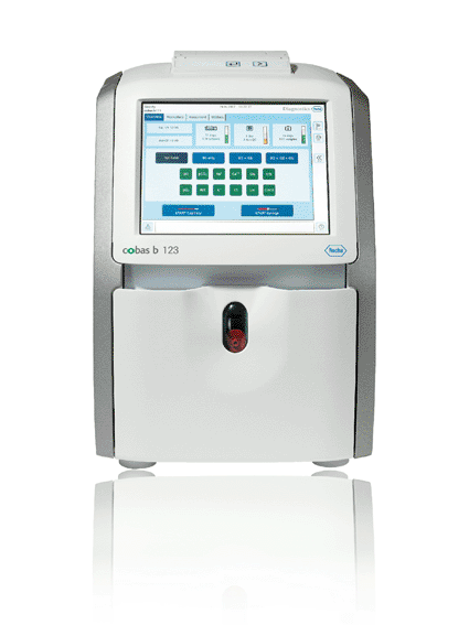 Image: The Roche cobas b 123 blood gas analyzer (photo courtesy Roche).